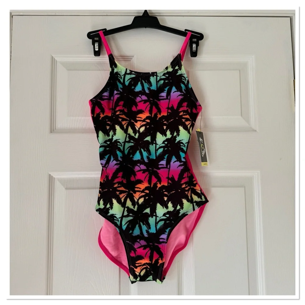 Girls Tropical Ombre Abstract Swimsuit Art Class